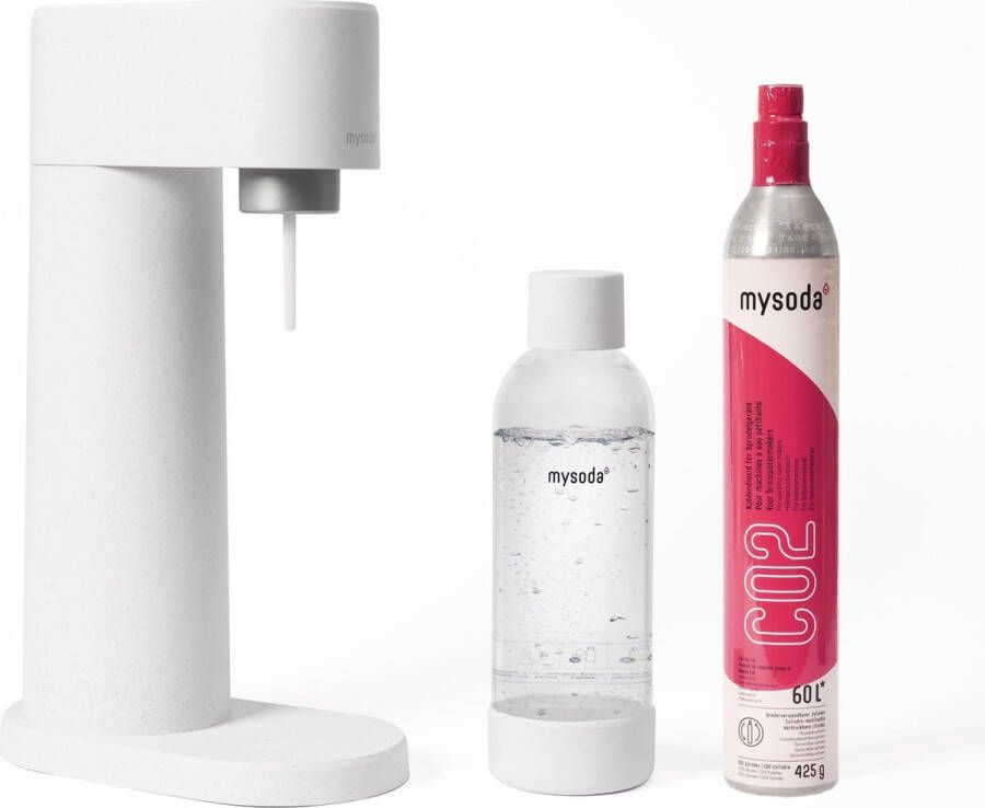 Mysoda Woody White bruiswatertoestel gemaakt van ecologisch biocomposiet incl CO2 cilinder & fles