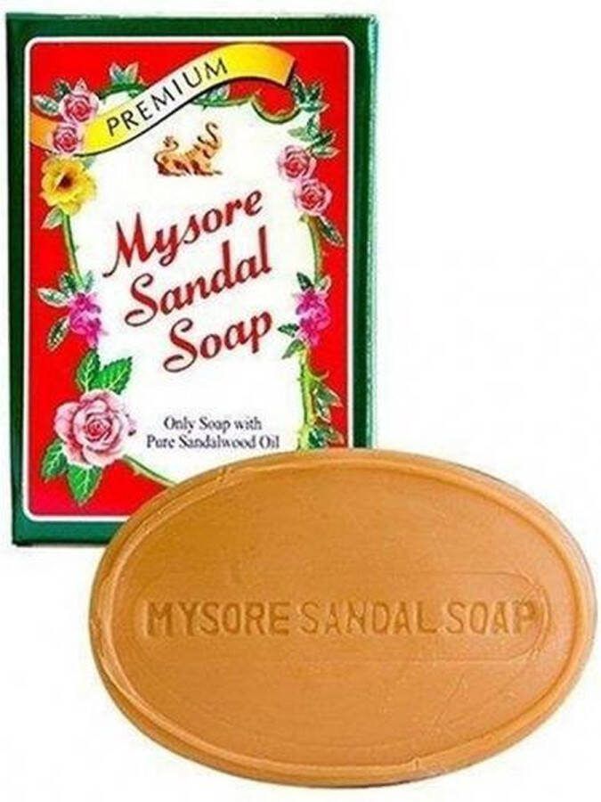 Mysore Sandal Soap 75 gram Natuurzeep Huiszeep Zeepbar Blok Reinigen Sandelhout Olie Etherische olie Natuurlijke Ingrediënten India Ayurveda Plantaardige oliën Gevoelige Huid Antiseptisch Hydrateren Ayurvedic Sandal