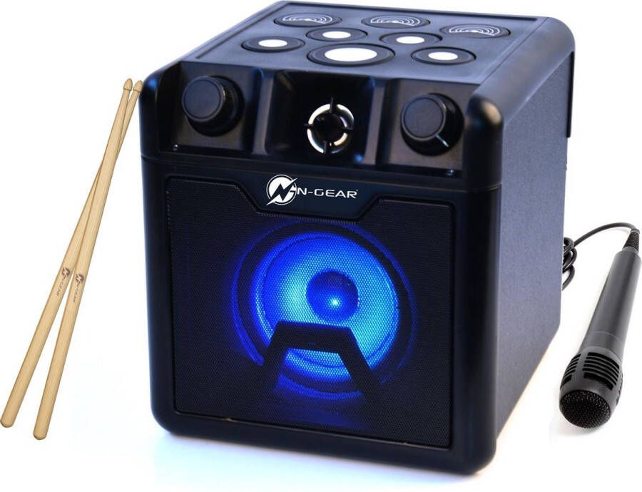 N-GEAR Drum Block 420 Karaoke Set Draagbare Bluetooth Party Speaker Drumpads Drumsticks