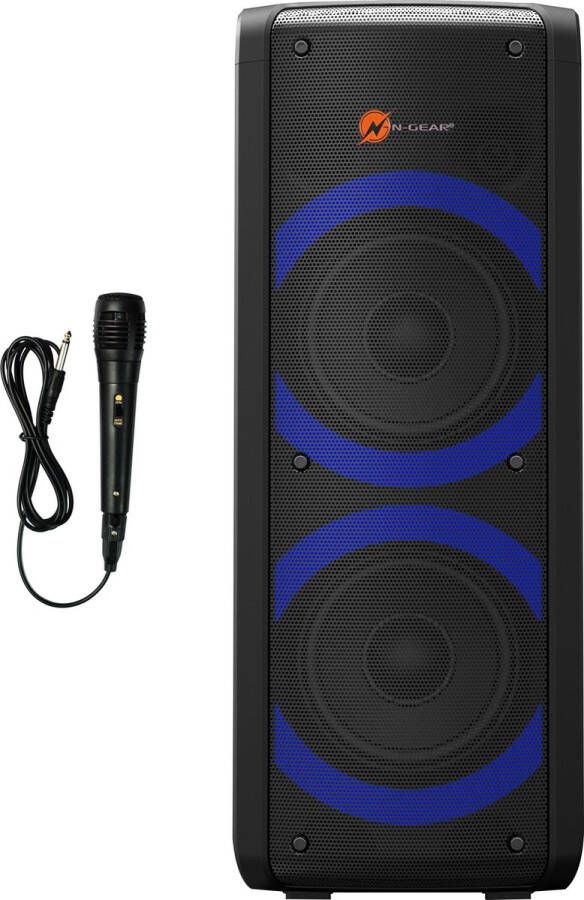 N-GEAR LGP 72 Draagbare Bluetooth Party Speaker Karaoke Set 1 Microfoon Discoverlichting