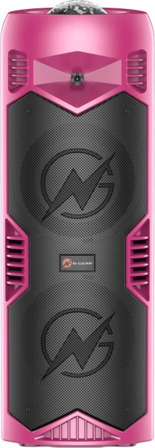 N-GEAR LGP5150 Draadloze Bluetooth Party Speaker Karaoke Set 1 Microfoon Discoverlichting Barbie Pink