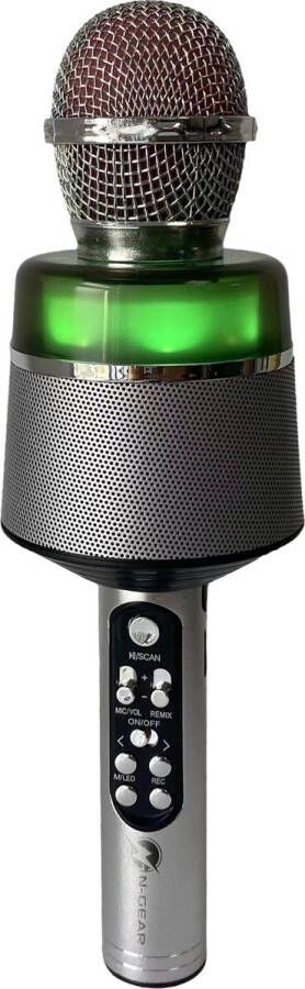 N-GEAR Star Mic Bluetooth Karaoke Microfoon voor Kinderen met Speaker & Verlichting Draadloos Silver