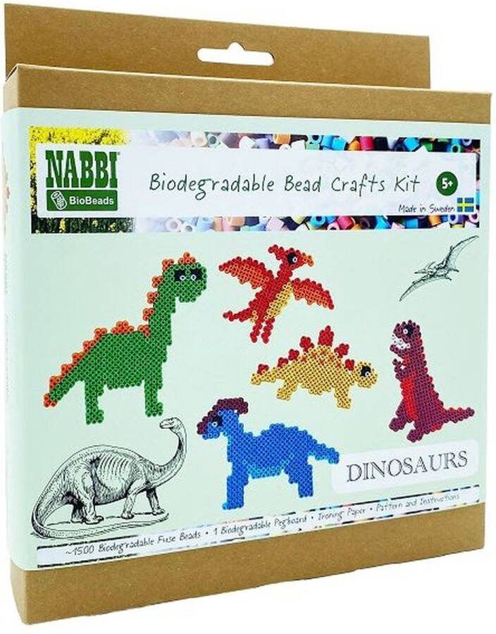 Nabbi biobeads Strijkkralen Dinosaurus Set 1500 kraaltjes