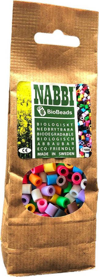 Nabbi BioBeads van kleuren afm 5x5 mm gatgrootte 2.5 mm medium 1000 stuk 1 zakje