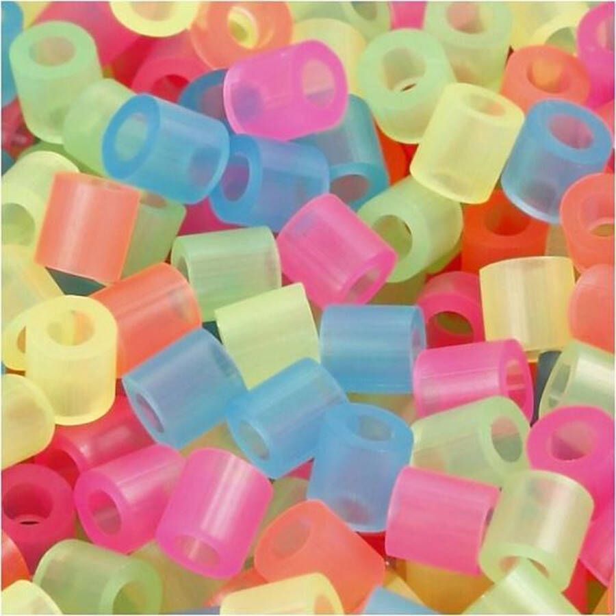 Nabbi Strijkkralen afm 5x5 mm neon kleuren medium 30000 assorti