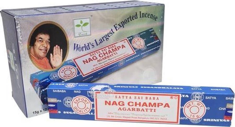 Nag champa Wierook Satya Agarbatti klassiek staafjes (12x15gram)