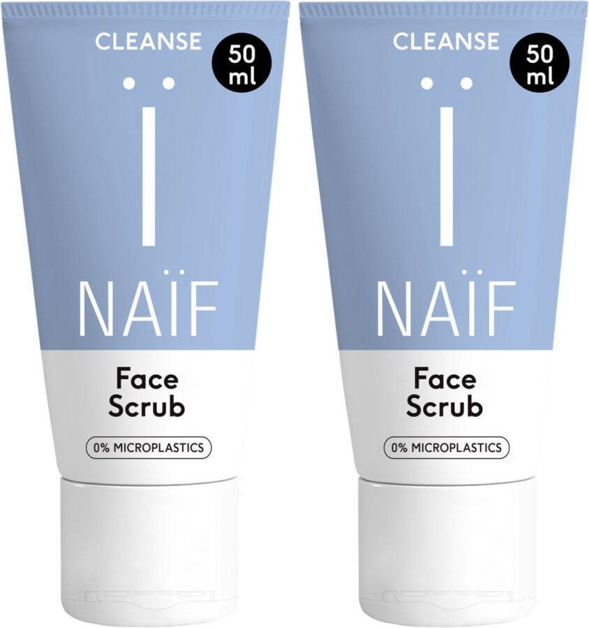 Naïf Circulaire Gezichtsscrub Voordeelset 2x50ml Gezichtsverzorging met Natuurlijke Ingrediënten