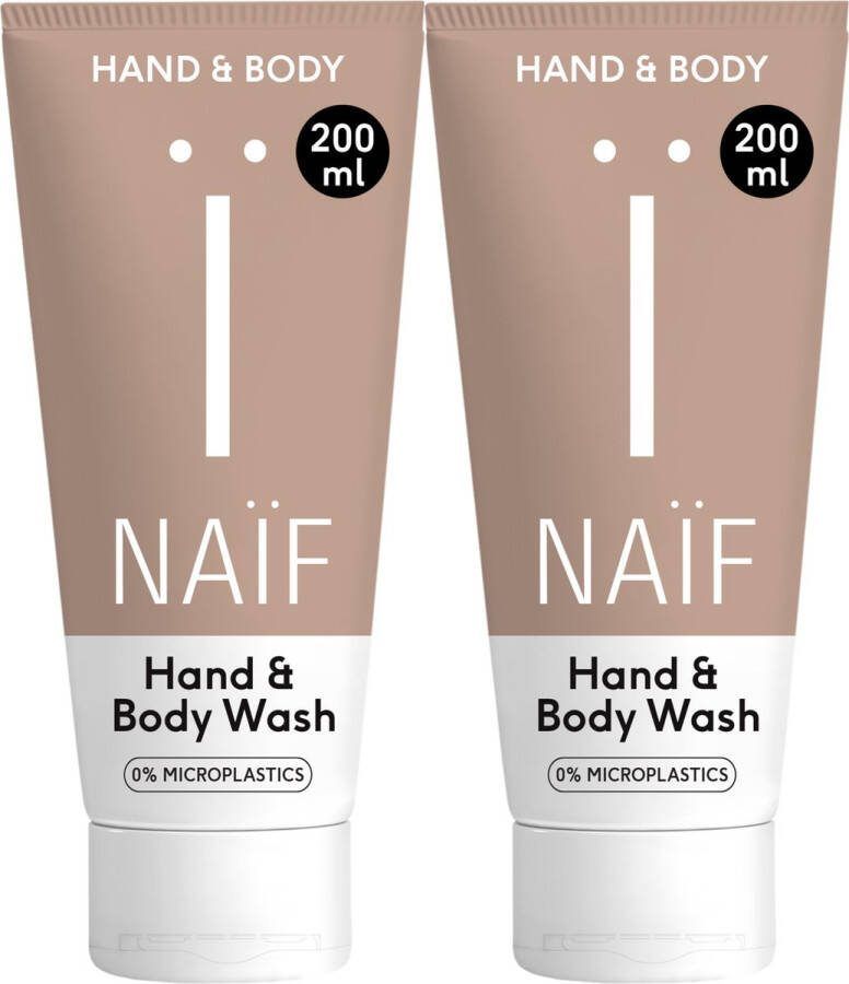Naïf Hand & Body Wash Voordeelset Reinigt je huid zacht Geur van lavendel en bergamot 2x 200ml