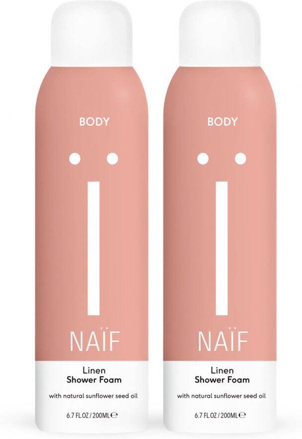 Naïf Linen Doucheschuim Voordeelset 2x200ml met Natuurlijke Ingrediënten