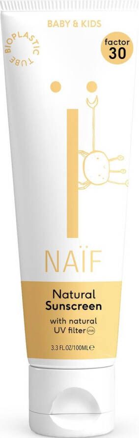 Naïf Zonnebrandcrème SPF30 100ml -Baby's en Kinderen met Natuurlijke Ingrediënten