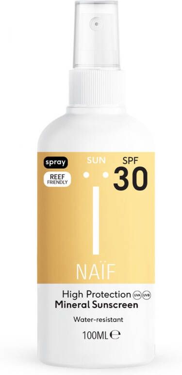 Naïf Zonnebrand Spray SPF30 100ml Voor Het Lichaam Met Natuurlijke Ingrediënten
