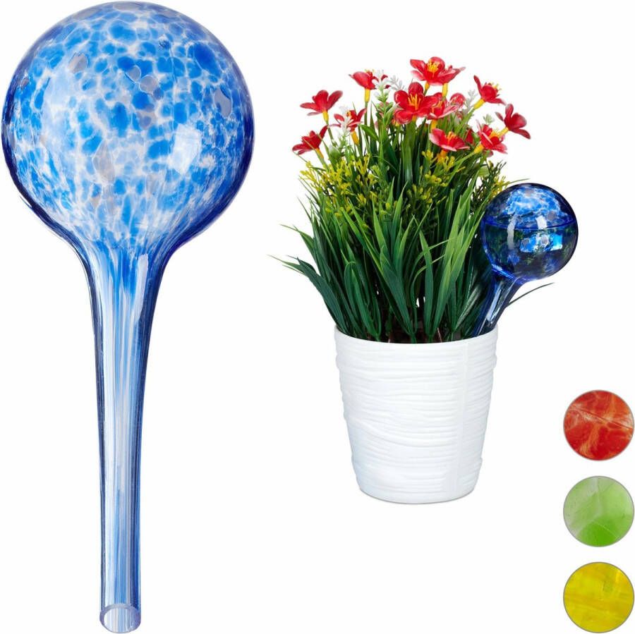Nail Essential Waterdruppelaar Voor Planten 2 Stuks Blauw Glas Default Title