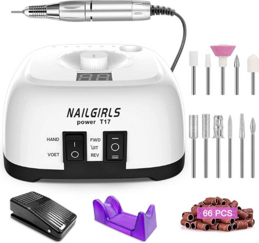 Nailgirls Nagelfrees 35000 RPM Nagelfrees Professioneel Elektrische Nagelvijl Pedicureset Electrisch Elektrische Nagelfrees Elektrische Nagelfrees Machine Nagelfrees Kunstnagels