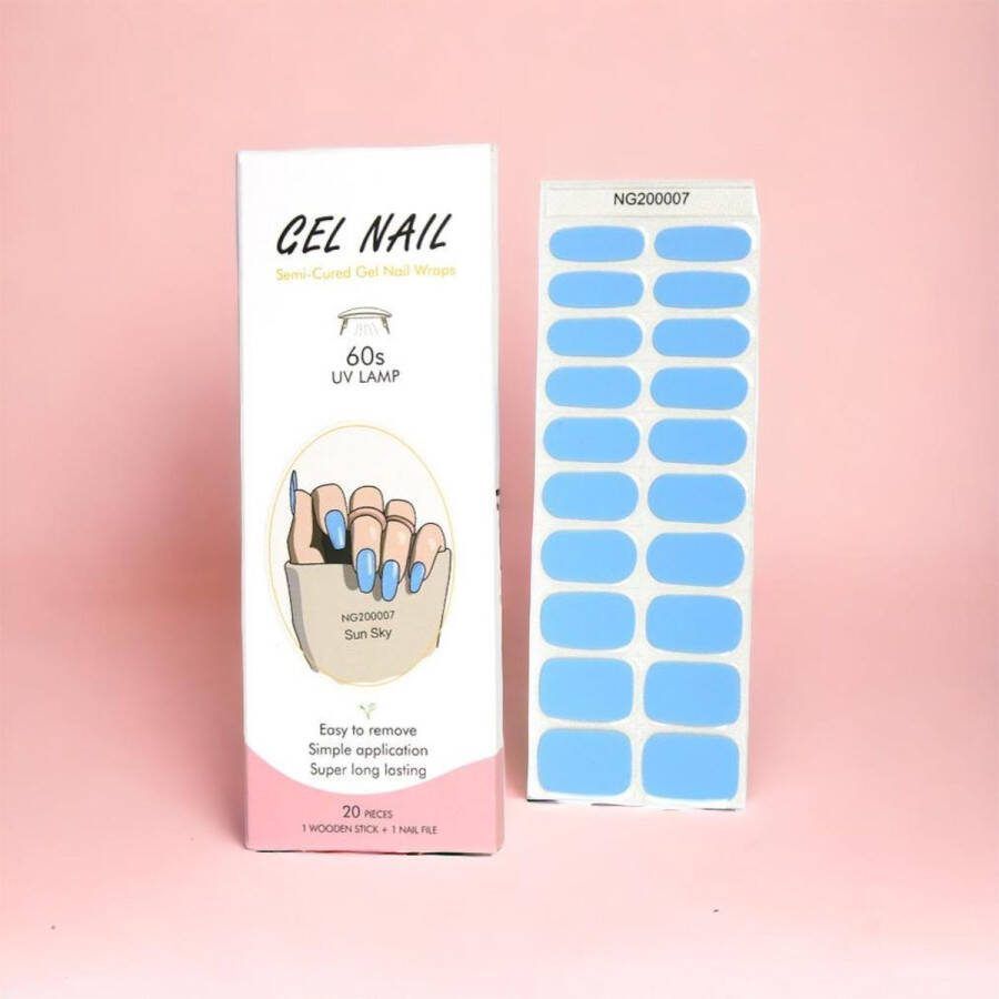 NailGlow Gel Nagel Wraps Babyblauw Gel Nagel Stickers Gel Nagel Folie Nail Wraps Bij elke 2 pakjes die je besteld ontvang je een gratis Nagelriemolie pen t.w.v €7 85! Gel Nail Stickers Nail Art Nail Foil