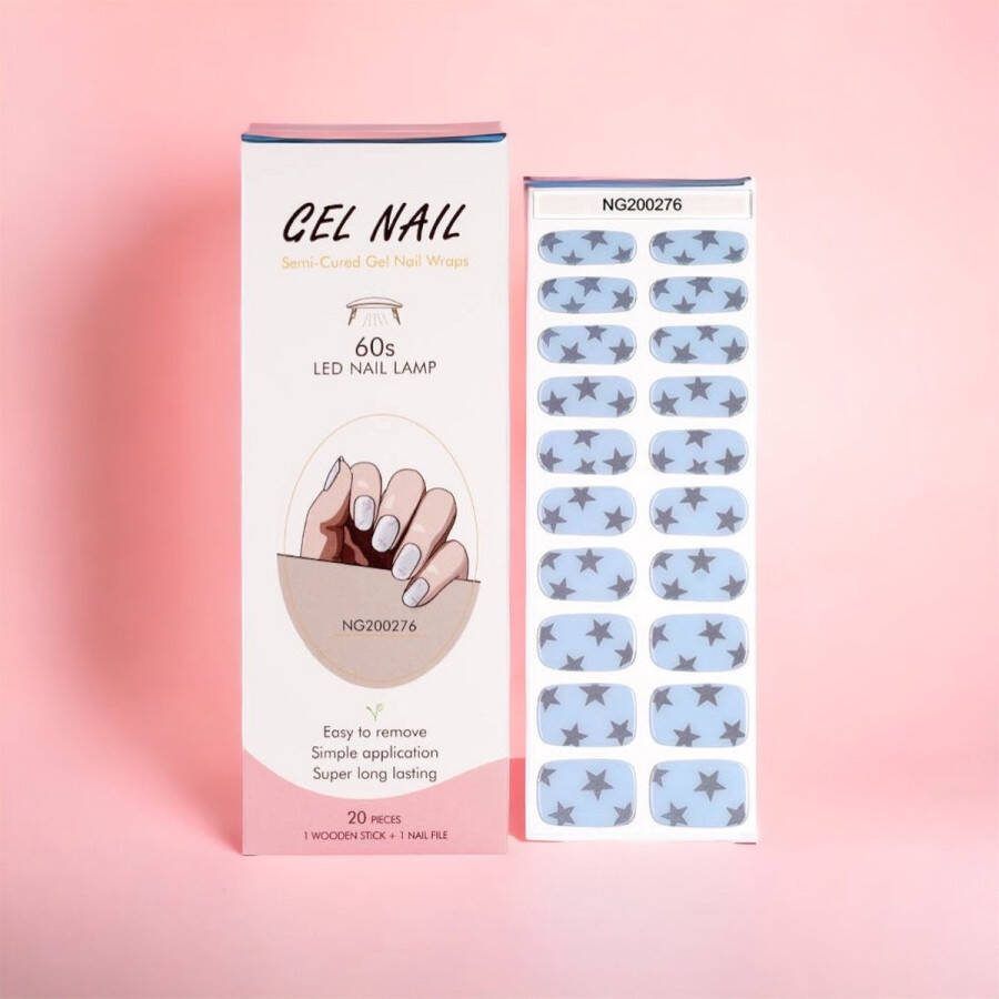 NailGlow Gel Nagel Wraps Blauwe ster Gel Nagel Stickers Nail Wraps Bij elke 2 pakjes die je besteld ontvang je een gratis Nagelriemolie pen t.w.v €7 85!- Gel Nail Wraps Gel Nail Stickers Nail Art Nail Foil