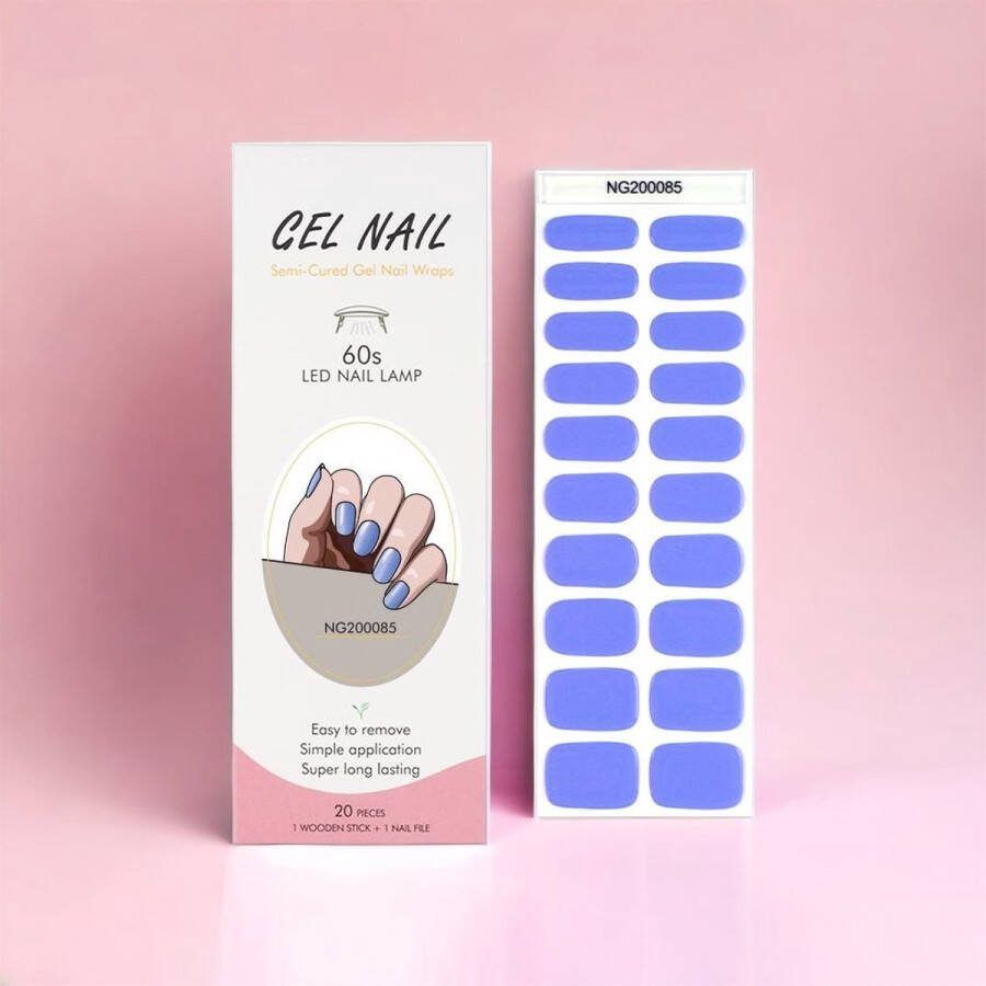 NailGlow Gel Nagel Wraps Blauw Paars Gel Nagel Stickers Gel Nagel Folie Nail Wraps Bij elke 2 pakjes die je besteld ontvang je een gratis Nagelriemolie pen t.w.v €7 85!- Gel Nail Stickers Nail Art Nail Foil
