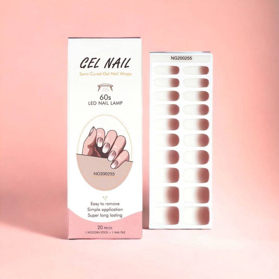 NailGlow Gel Nagel Wraps Koffie Fade Gel Nagel Stickers Nail Wraps -Bij elke 2 pakjes die je besteld ontvang je een gratis Nagelriemolie pen t.w.v €7 85! Gel Nail Wraps Gel Nail Stickers Nail Art Nail Foil