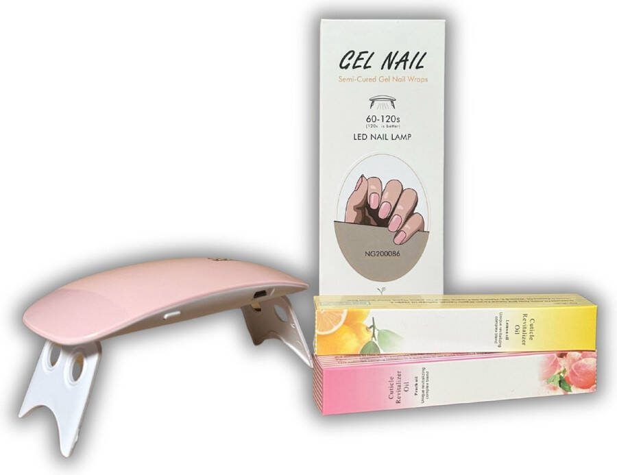 NailGlow Gel Nagel Wraps nail wraps gel nagel stickers nagel wrap nail wrap starterset nagelfolie met lamp Nagelriemolie pen
