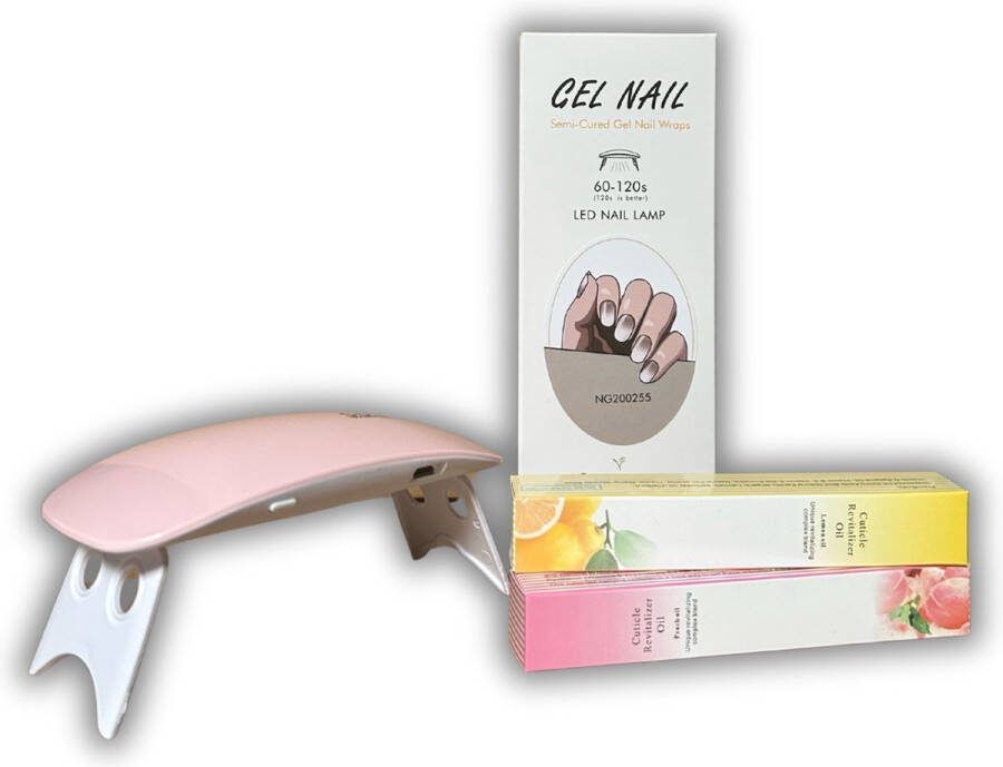 NailGlow Gel Nagel Wraps nail wraps gel nagel stickers nagel wrap nail wrap starterset nagelfolie met lamp Nagelriemolie pen