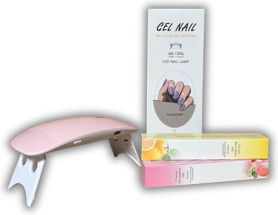 NailGlow Gel Nagel Wraps nail wraps gel nagel stickers nagel wrap nail wrap starterset nagelfolie met lamp Nagelriemolie pen