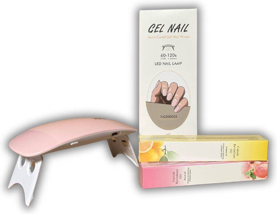 NailGlow Gel Nagel Wraps nail wraps gel nagel stickers nagel wrap nail wrap starterset nagelfolie met lamp Nagelriemolie pen