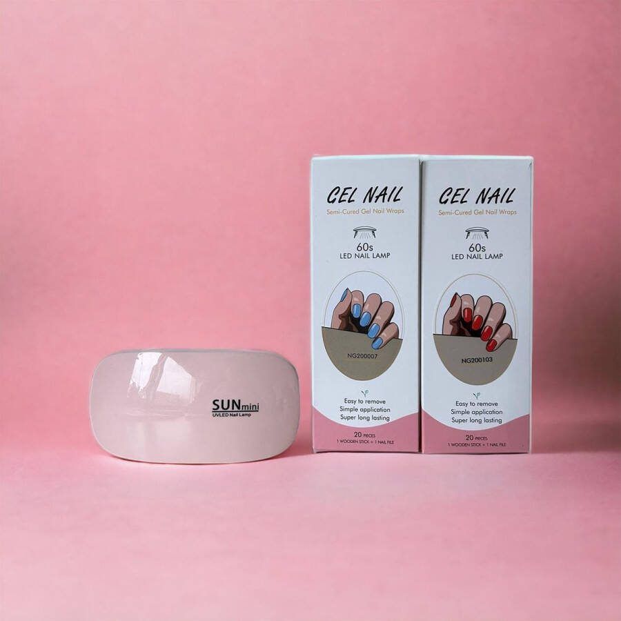 NailGlow Gel Nagel Wraps nail wraps nagel wrap nail wrap starterset nagelfolie met lamp Nagelriemolie pen