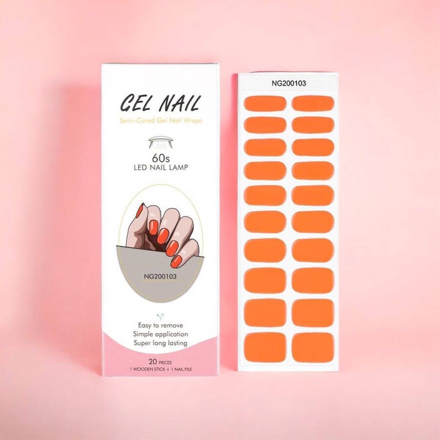 NailGlow Gel Nagel Wraps Oranje Gel Nagel Stickers Gel Nagel Folie Nail Wraps Gel Nail Stickers Nail Art Nail Foil
