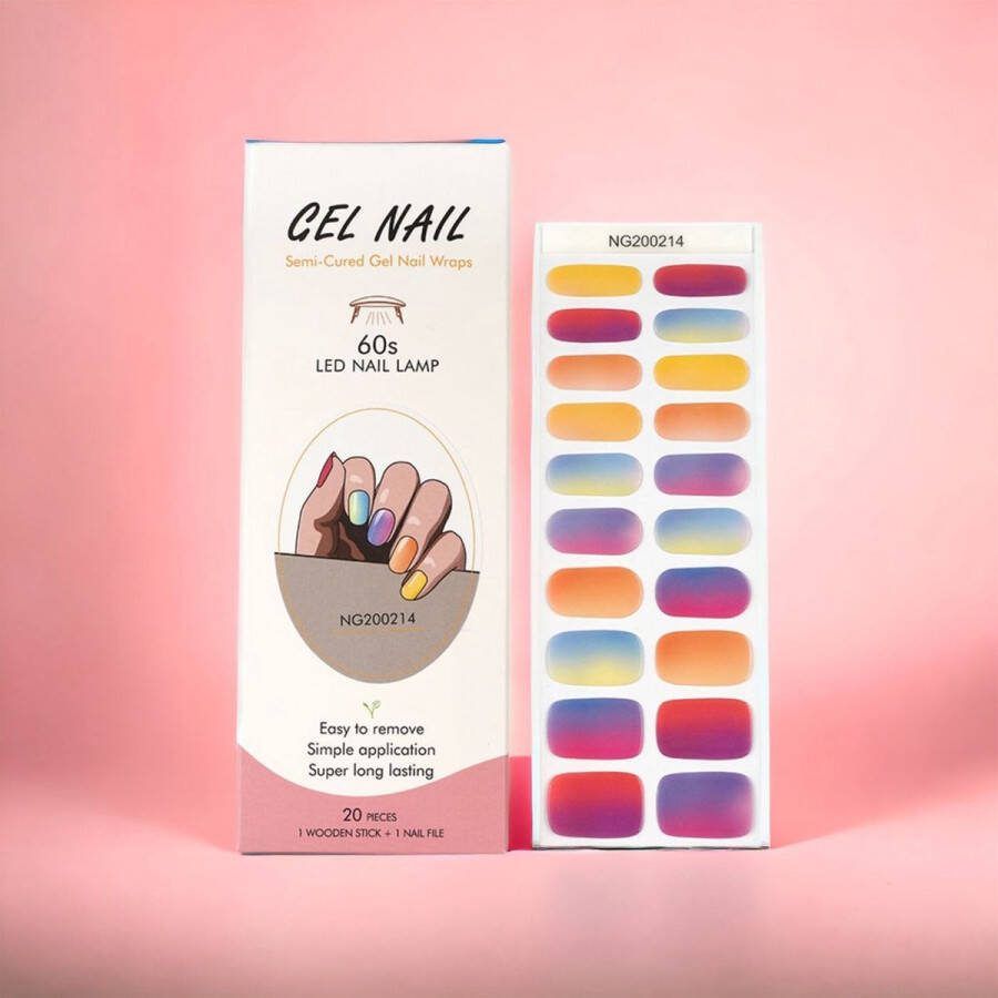 NailGlow Gel Nagel Wraps Rainbow Gel Nagel Stickers Nail Wraps Bij elke 2 pakjes die je besteld ontvang je een gratis Nagelriemolie pen t.w.v €7 85! Gel Nail Wraps Gel Nail Stickers Nail Art Nail Foil