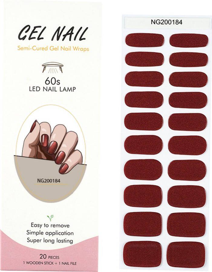 NailGlow Gel Nagel Wraps Red Is More Gel Nagel Stickers Nail Wraps -Bij elke 2 pakjes die je besteld ontvang je een gratis Nagelriemolie pen t.w.v €7 85! Gel Nail Wraps Gel Nail Stickers Nail Art Nail Foil