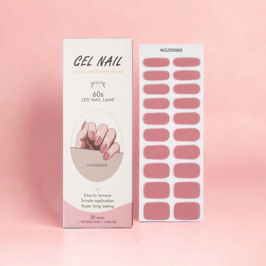 NailGlow Gel Nagel Wraps Roze Nude Gel Nagel Stickers Nail Wraps Gel Nail Wraps Gel Nail Stickers Nail Art Nail Foil