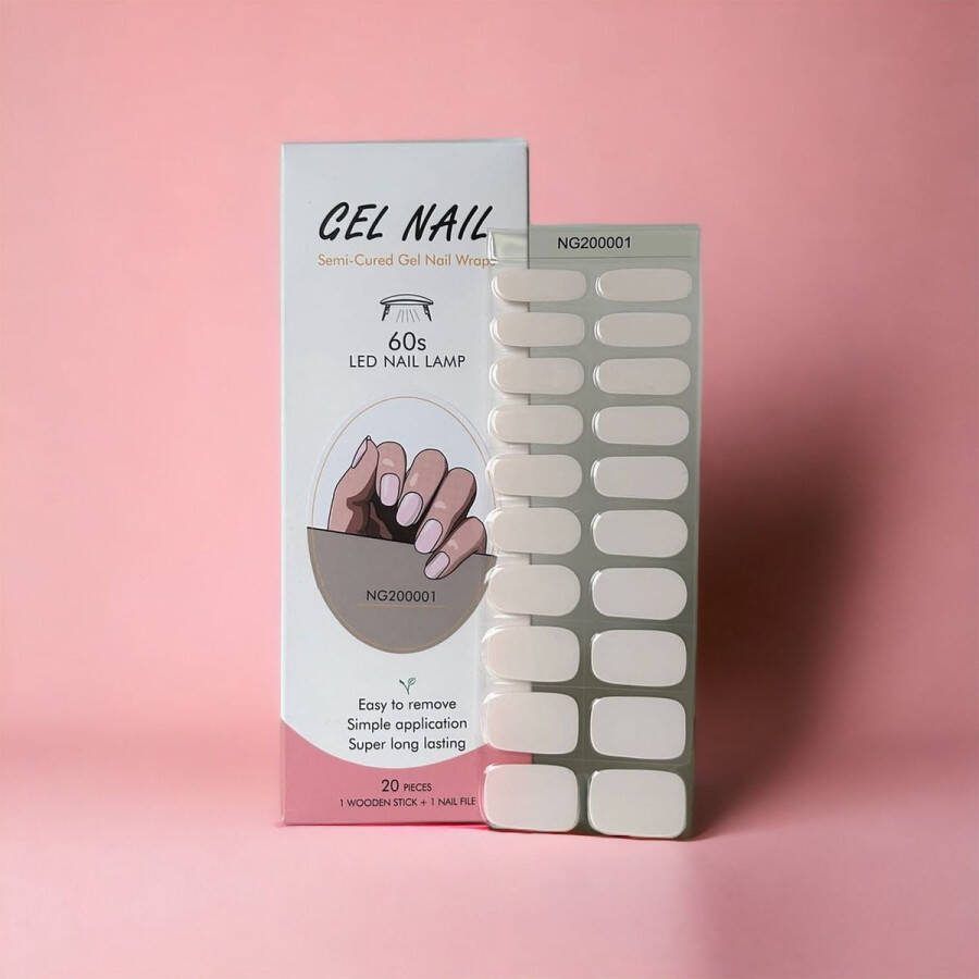 NailGlow Gel Nagel Wraps Wit Roze getint Gel Nagel Stickers Gel Nagel Folie Nail Wraps Bij elke 2 pakjes die je besteld ontvang je een gratis Nagelriemolie pen t.w.v €7 85! Gel Nail Stickers Nail Art Nail Foil