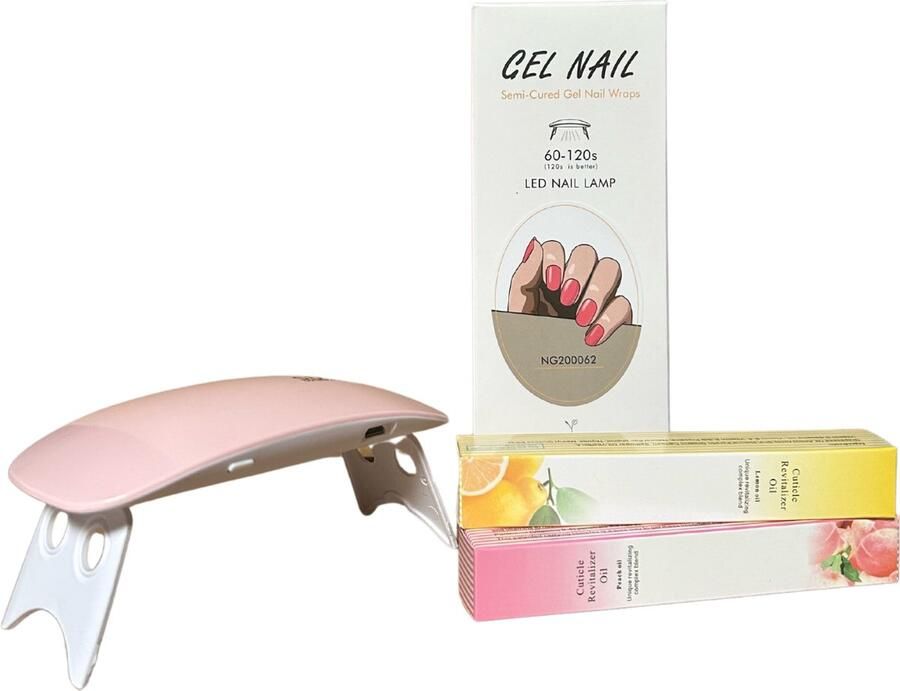 NailGlow Gel Nagel Wraps nail wraps gel nagel stickers nagel wrap nail wrap starterset nagelfolie met lamp Nagelriemolie pen