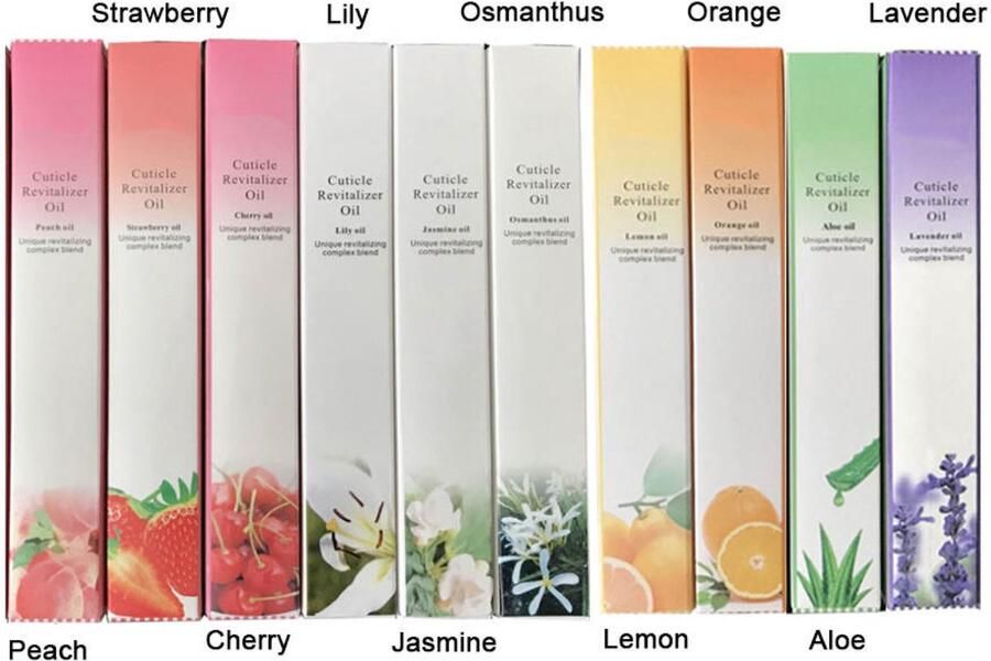 NailGlow Nagelriemolie set van 10 stuks Mix-Nagelriemolie pen Nagel Riem Cuticle Therapy Oil Nagelriem Verzorging Olie