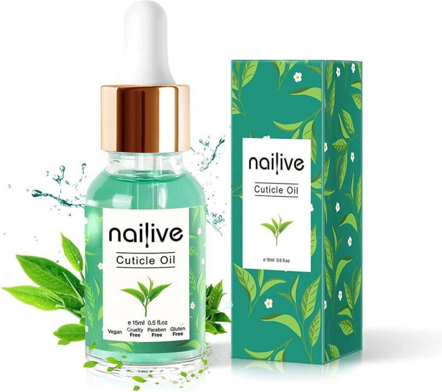 Nailive Nagelolie 15 ml Groene thee Nagelriemolie Nagelolie verzorging Nagelolie set Cuticle oil Nagelriemcreme Nagelversterker Nagelverzorging set Nagelriem olie nagelriem Olie nagels Nagel olie Nail oil