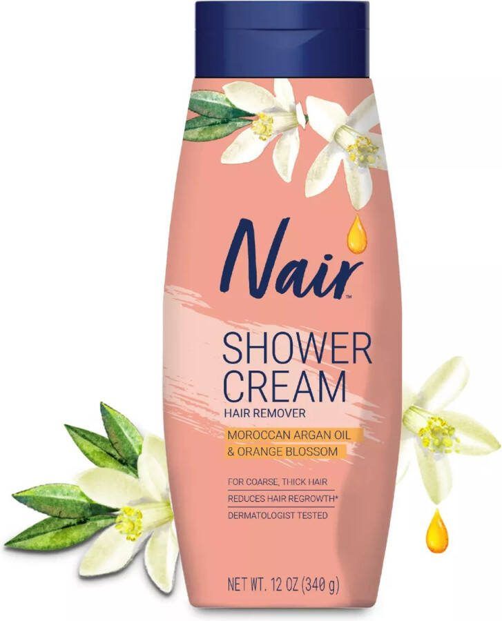 NAIR Douchecrème Ontharingscrème met Moroccan Arganolie en Oranjebloesem Ontharingscrème 340g