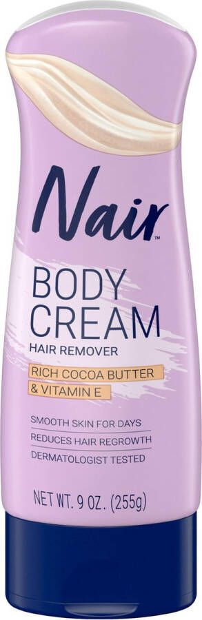 NAIR Hair Removal Body Cream Cocoa Butter Vitamin E Leg and Body Hair Remover