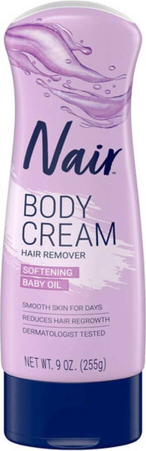NAIR Hair Removal Body Cream Softening Baby Oil Leg and Body Hair Remover
