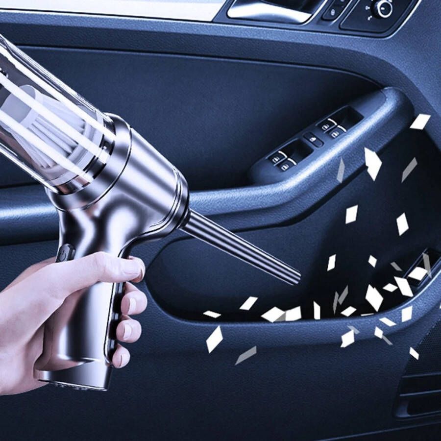Naiz Autostofzuiger Mini Draadloos Handig Zonder stofzuigerzak Met opvangbak