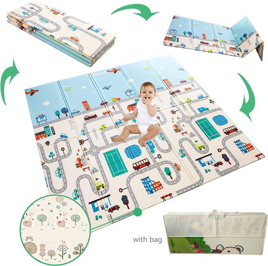 Naiz Baby mat Opvouwbaar Educatief speelkleed 200 x 180 CM Flexibel en zacht Waterdicht