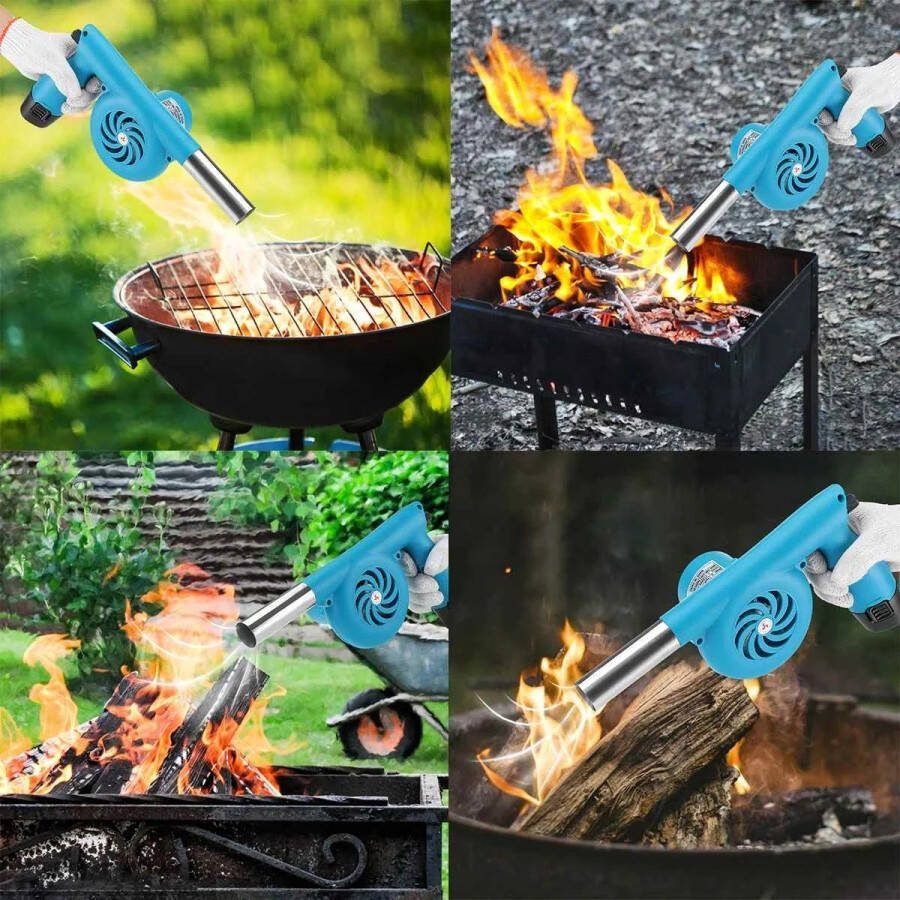 Naiz Elektrische luchtblazer Voor barbecue ventilator Draagbaar Blauw
