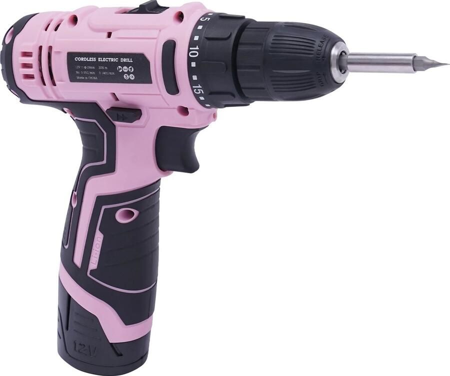 Naiz Accu boormachine Elektrische Roze 26 delige set 12 volt