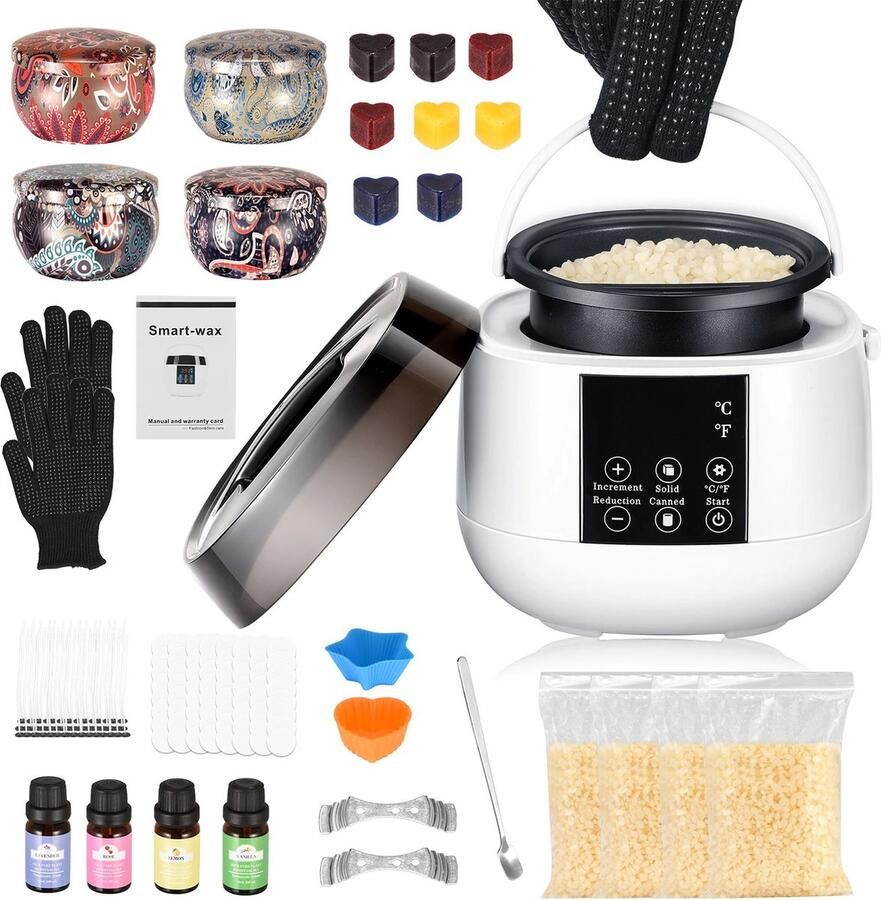 Naiz Elektrische kaarsenmaker set DIY Wax smelten Etherische oliën Wit