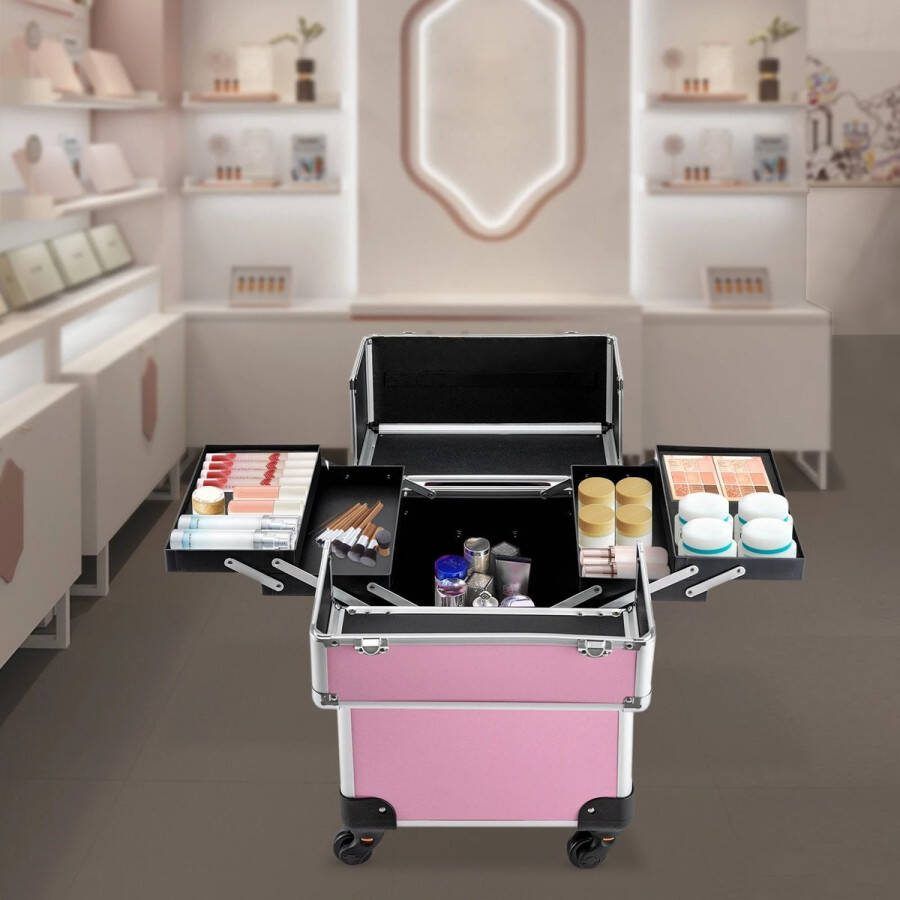 Naiz Roze make-up trolley Met wieltjes Aluminium