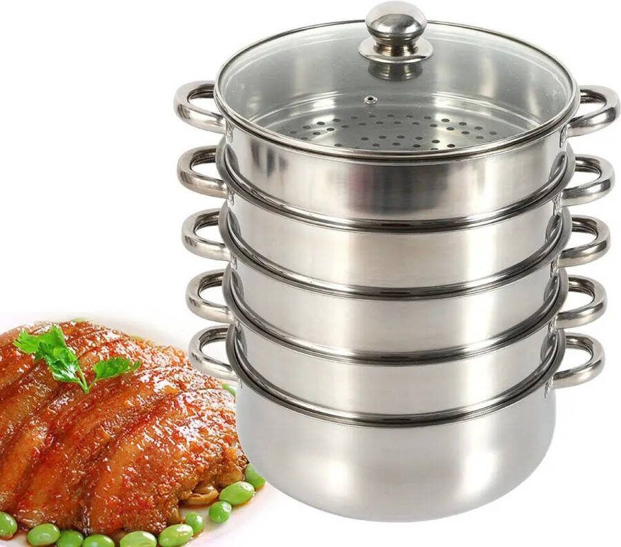 Naiz Stoomkoker 5 lagen 30 cm Zilver Explosie bestendigd Keuken