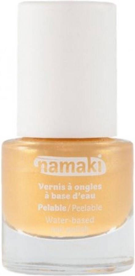 Namaki Kinder Nagellak – Kinder Make-up Oplosmiddelvrije geurloze en afpelbare kindernagellak op waterbasis – 7.5 ml – Gold 21