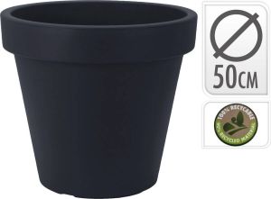 Leen Bakker Bloempot Finn zwart 90% gerecycled kunststof ø50 cm