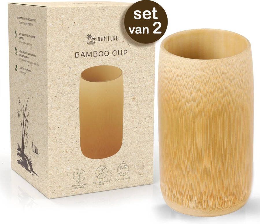 Namture Bamboe Bekers Inhoud 300ml Drinkbeker Duurzaam Pennenbak Zero Waste