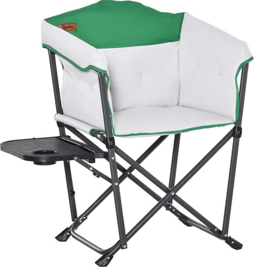 Nancy's Green Flat Director's Chair Opvouwbaar Wit Groen Oxford Metaal Polyester 32 67 cm x 25 19 cm x 35 43 cm