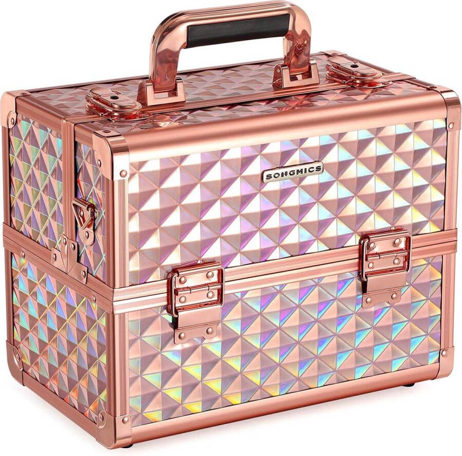 Nancy's Make-Up Koffer Beauty Case Make Up Organizer Cosmetica Koffer Voor op Reis Roségoud 30 x 19 x 24 cm