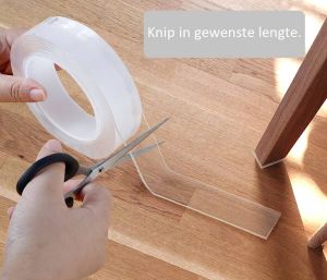 NANO TAPE 10 Meter 2MM dik 2 x 5 Meter Herbruikbare Dubbele Kleefband Multipurpose Nano-Plakband Magic Lijm Hoge kwaliteit wasbare en herbruikbare Grip tape Magic gekko nanotape Dubbelzijdige tape